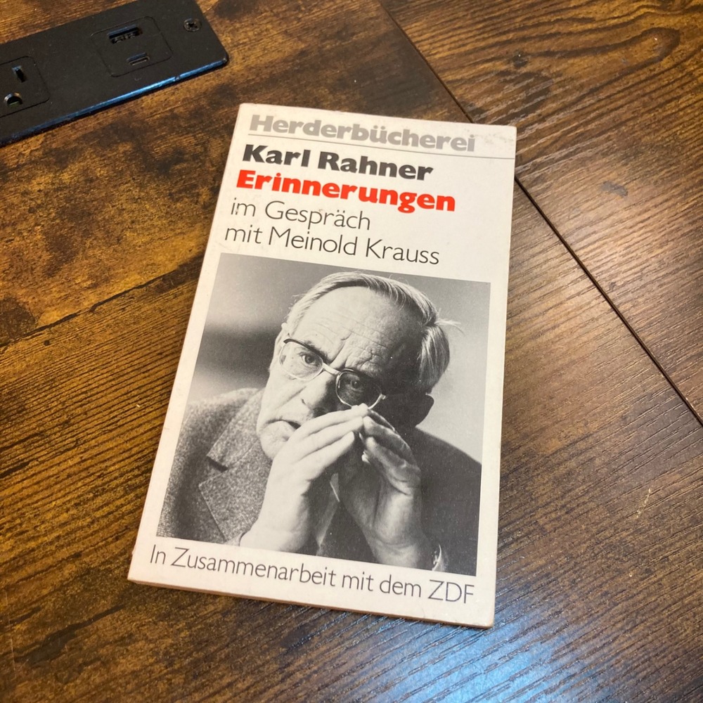 Karl Rahner Erinnerungen German Book 1984 Catholic Theology Jesuit Catholicism